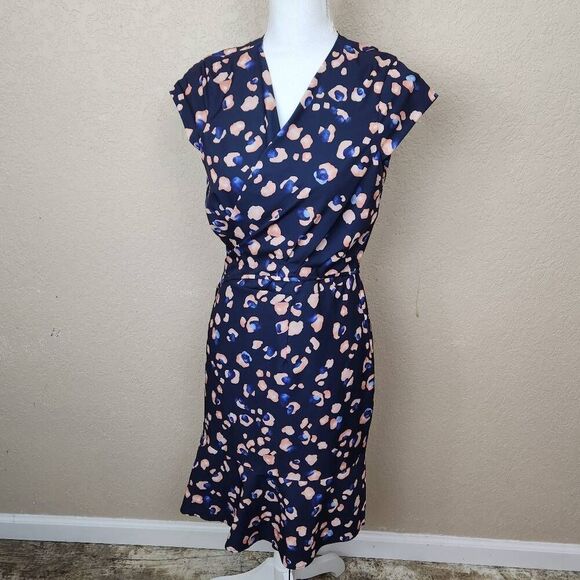 Hutch Wrap Around Clara Navy Blue Leopard Dress XXL (4684) - Picture 2 of 8